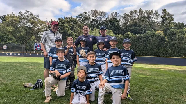 Biagio Maffettone Eastchester youth baseball team on field